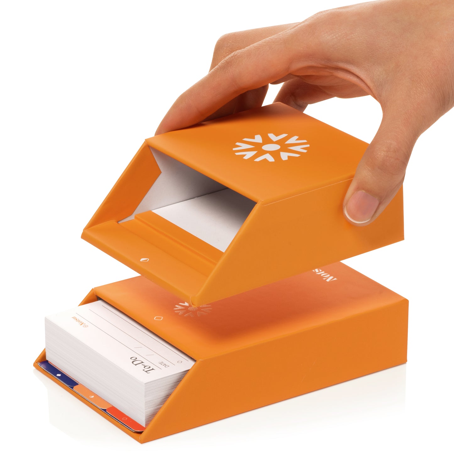 Centre Rise To-Do List Card Stand & Box Set (Orange)