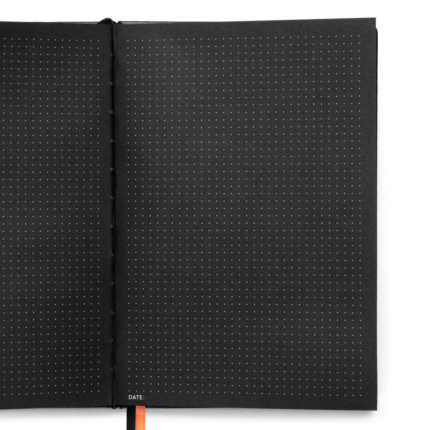 Pitch Black Dot Grid Notebook | A5 Size (Black Pages)