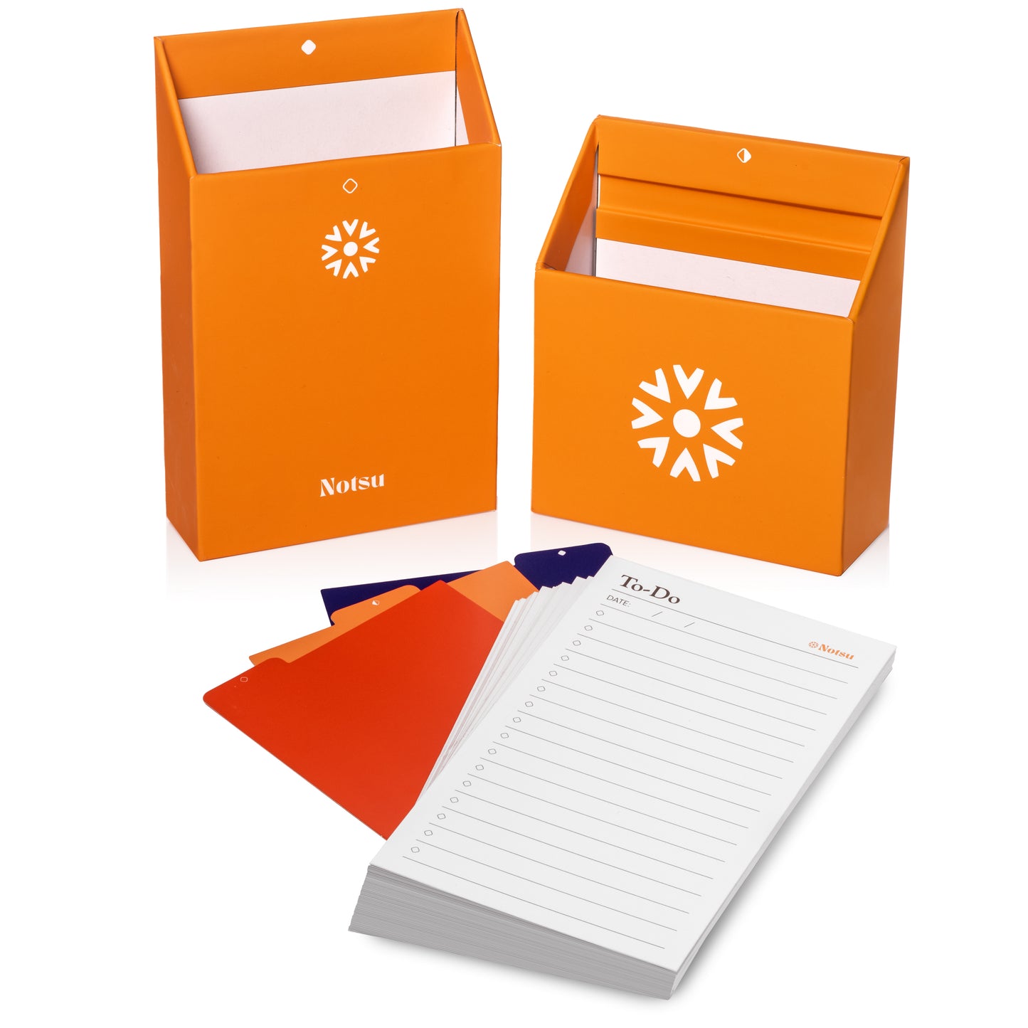 Centre Rise To-Do List Card Stand & Box Set (Orange)