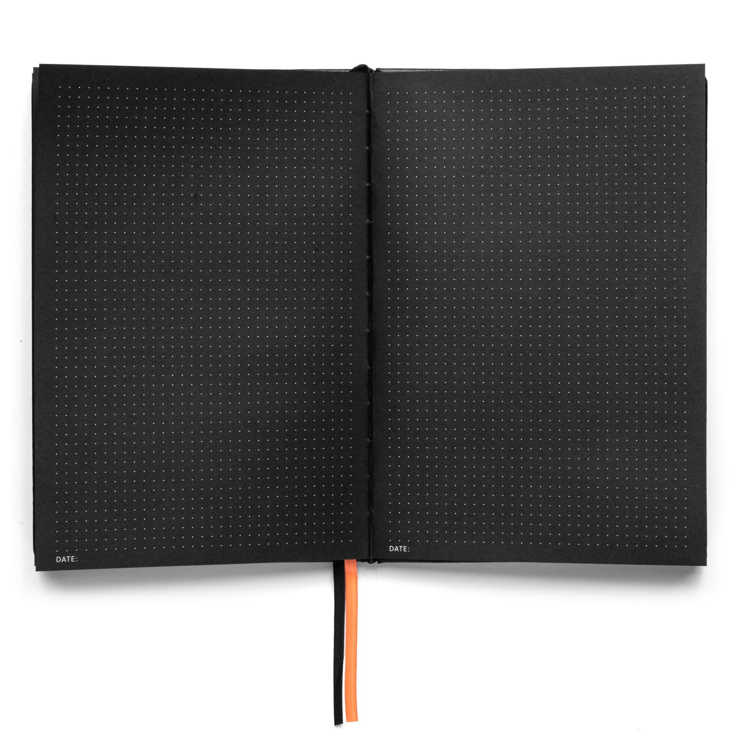 Pitch Black Dot Grid Notebook | A5 Size (Black Pages)