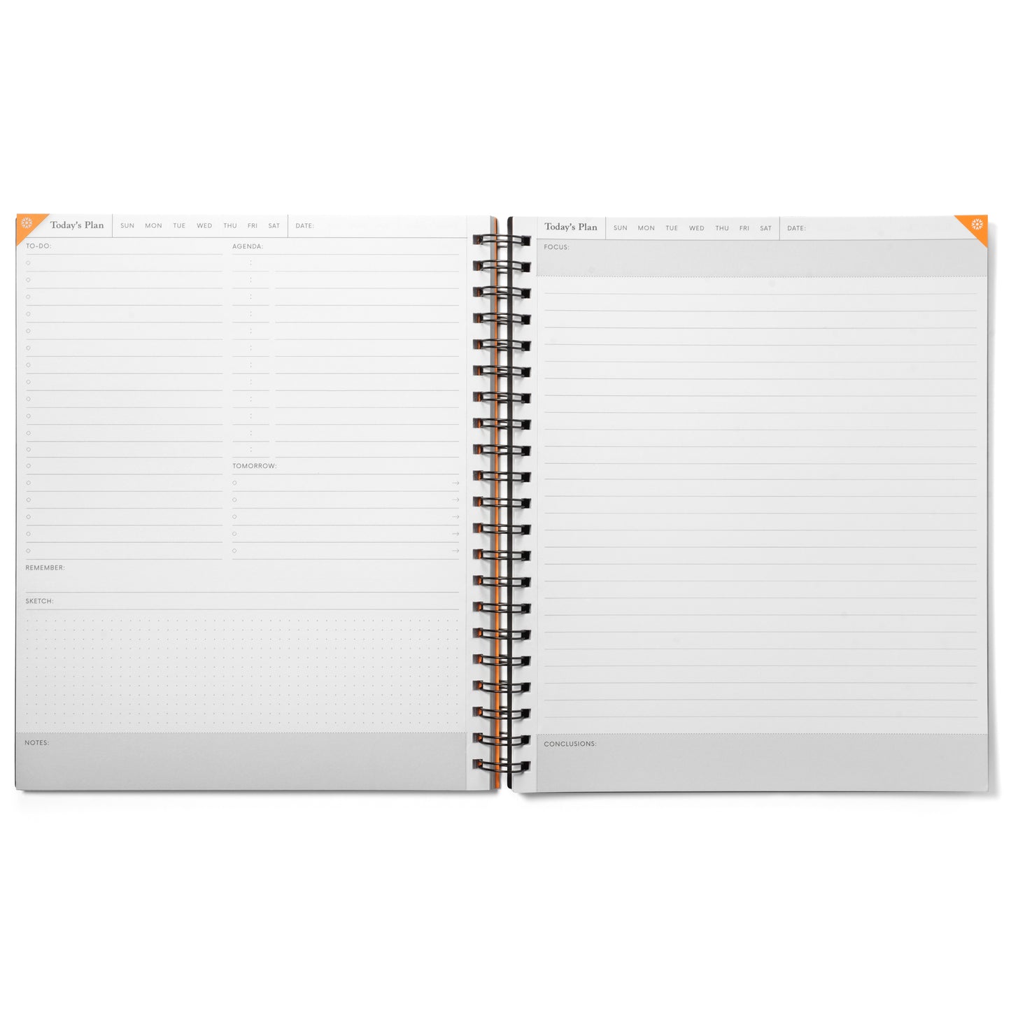 Undated Daily Planner Notebook | Letter Page Size
