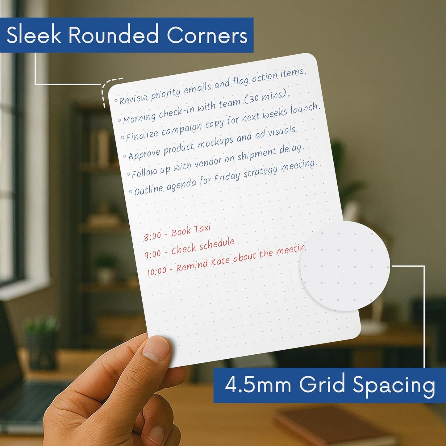 Dot Grid Index Cards 5x7 Rounded Corners (40 Pack)