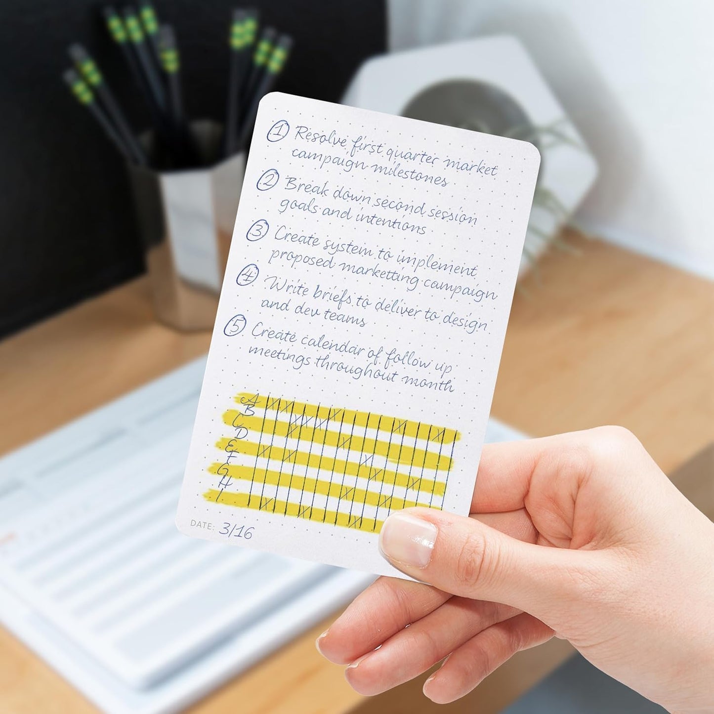 Notsu Dotted Index Cards 4×6" — Pack of 40 | 350 gsm Thick Paper, Bullet Dot Grid