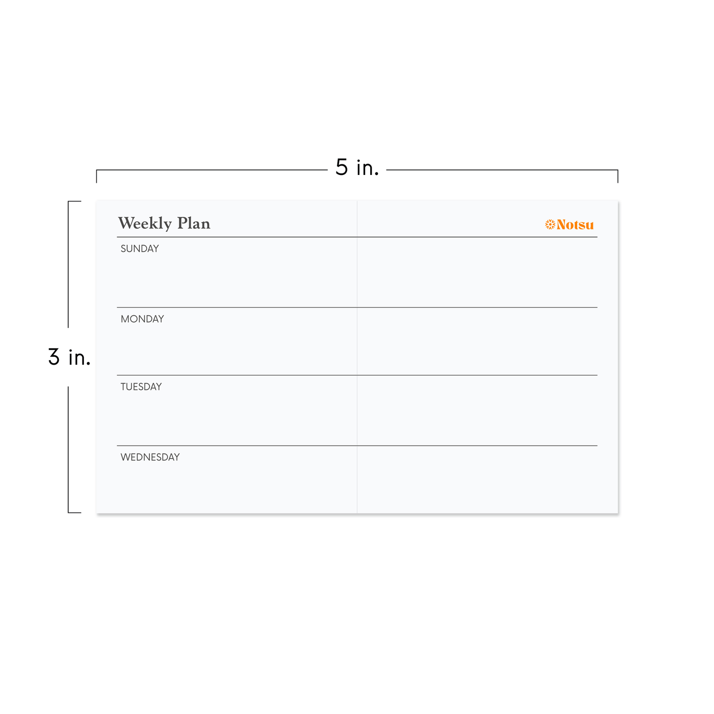 Weekly Plan Scored Note Cards (Pack of 50)