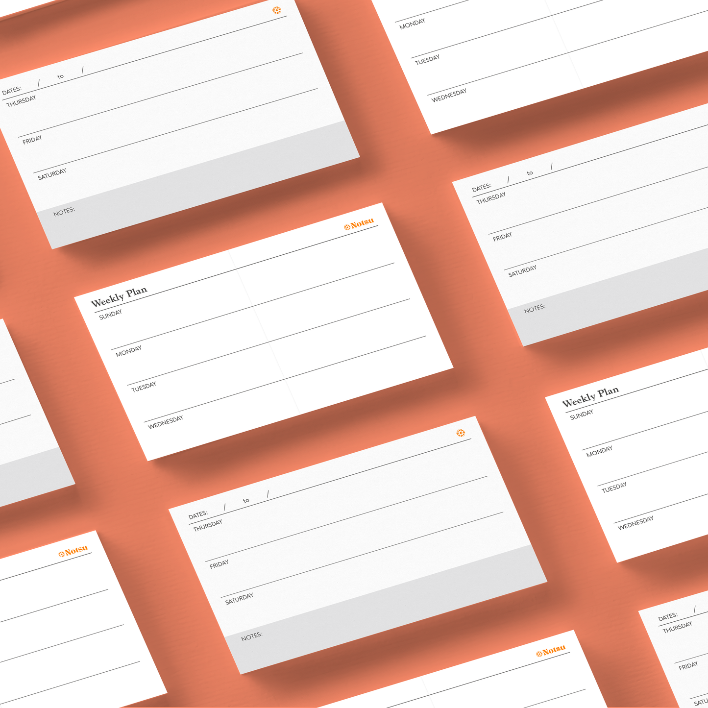 Weekly Plan Scored Note Cards (Pack of 50)