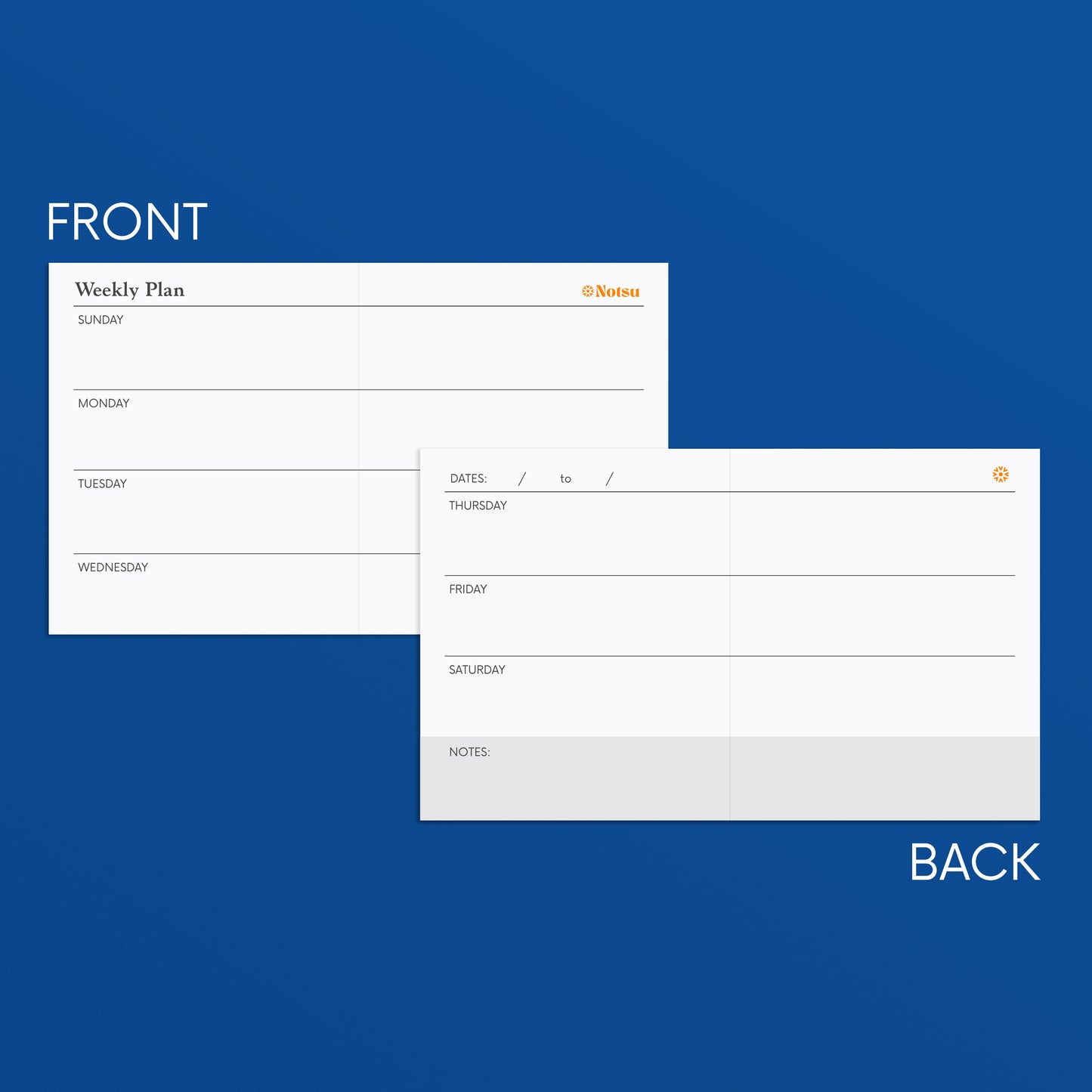 Weekly Plan Scored Note Cards (Pack of 50)