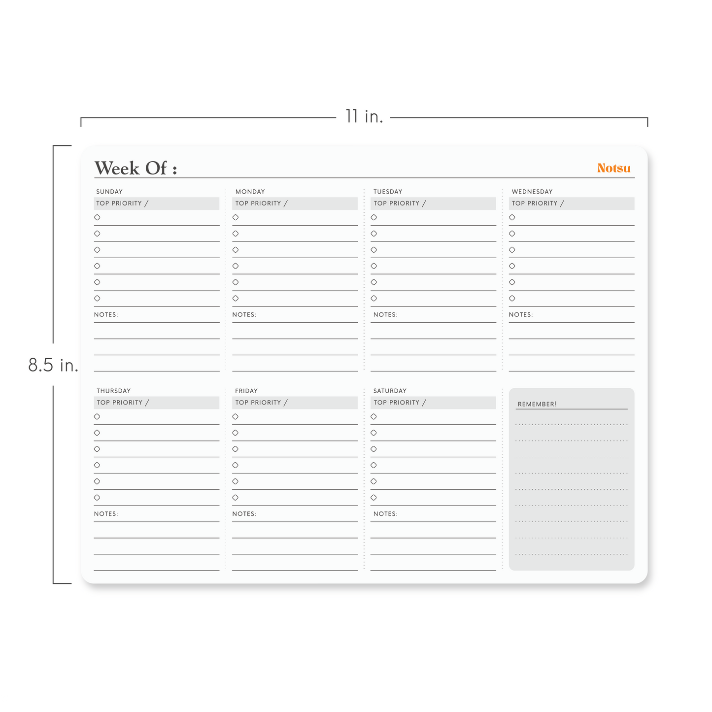 Weekly Planning Pad (50 Pages)