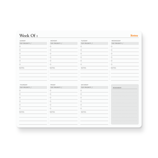 Weekly Planning Pad - 50 Pages | Desk Planner for Productivity & Goal Setting