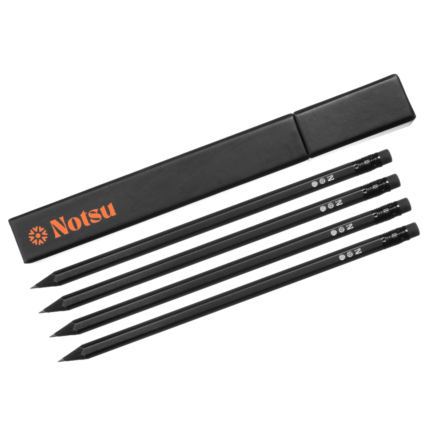 All Black #2 Pencils - Matte Black Premium Pencils with Erasers (Set of 4)