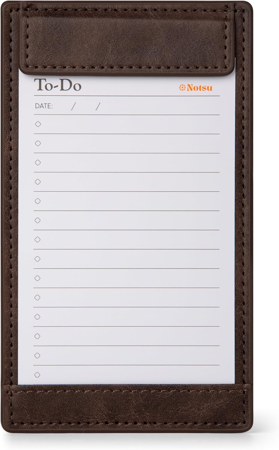 Note Card Holder – Dark Brown Vegan Leather with Magnetic Closure (Includes 25 Cards)