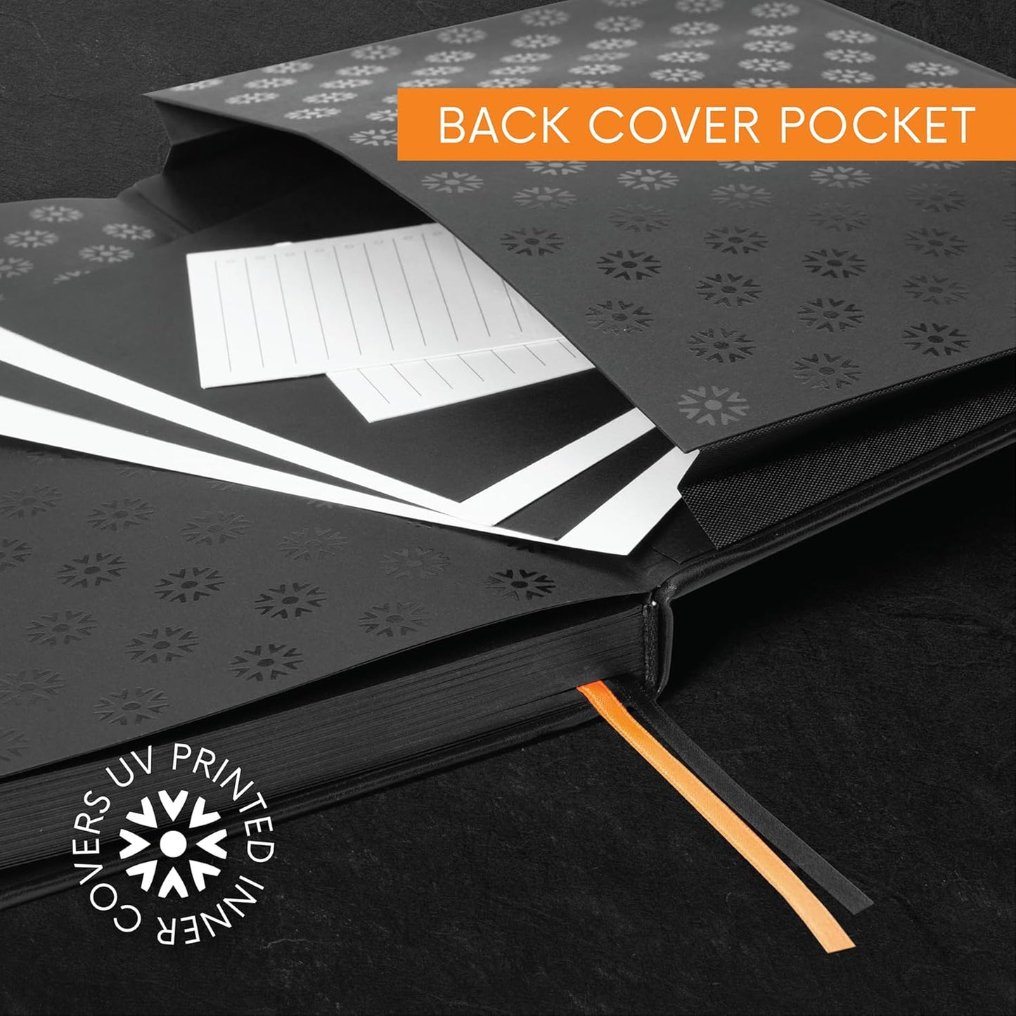 Pitch Black Dot Grid Notebook A5 – 160 Black Pages, 150gsm, Vegan Leather | Notsu