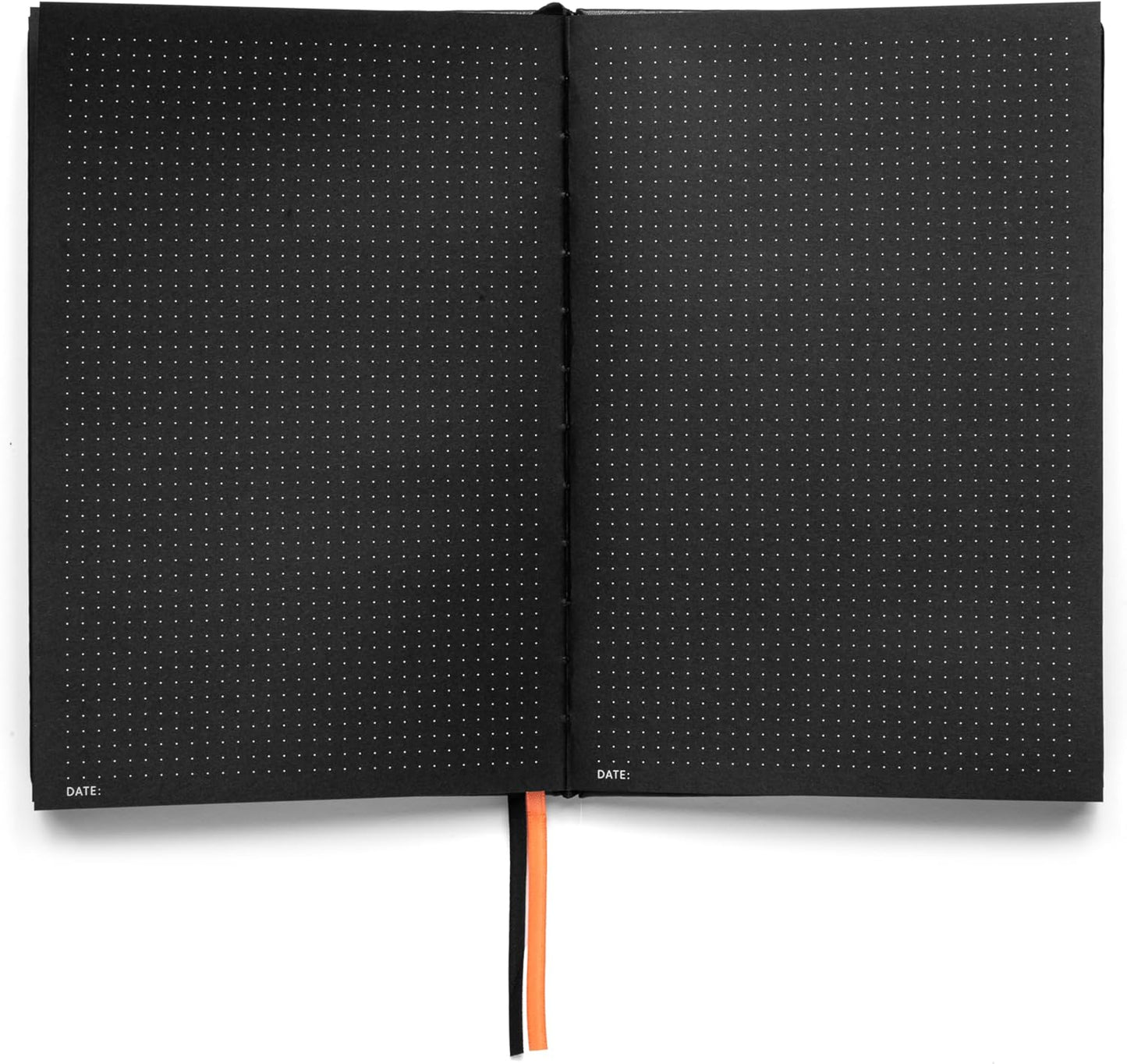 Pitch Black Dot Grid Notebook A5 – 160 Black Pages, 150gsm, Vegan Leather | Notsu