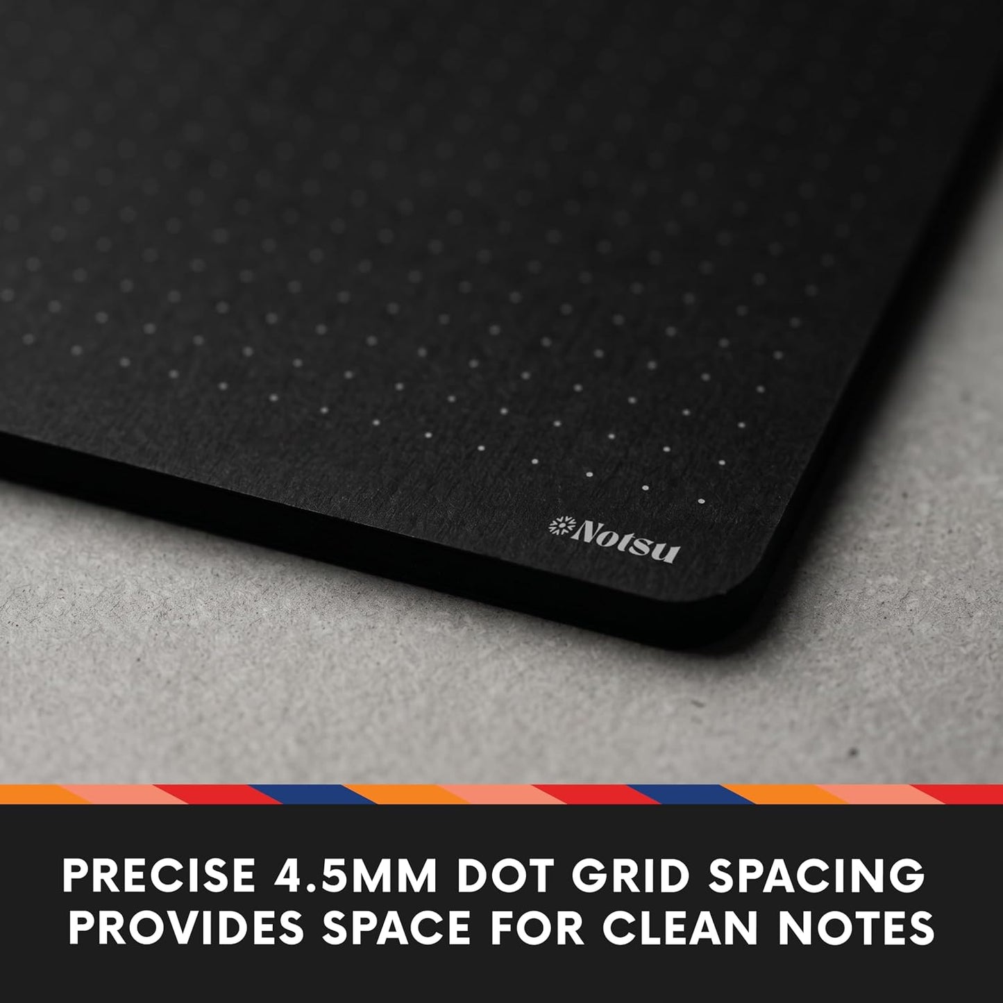 Black Paper Dotted Desk Notepad 2 Pack, 5.5" x 8.5"
