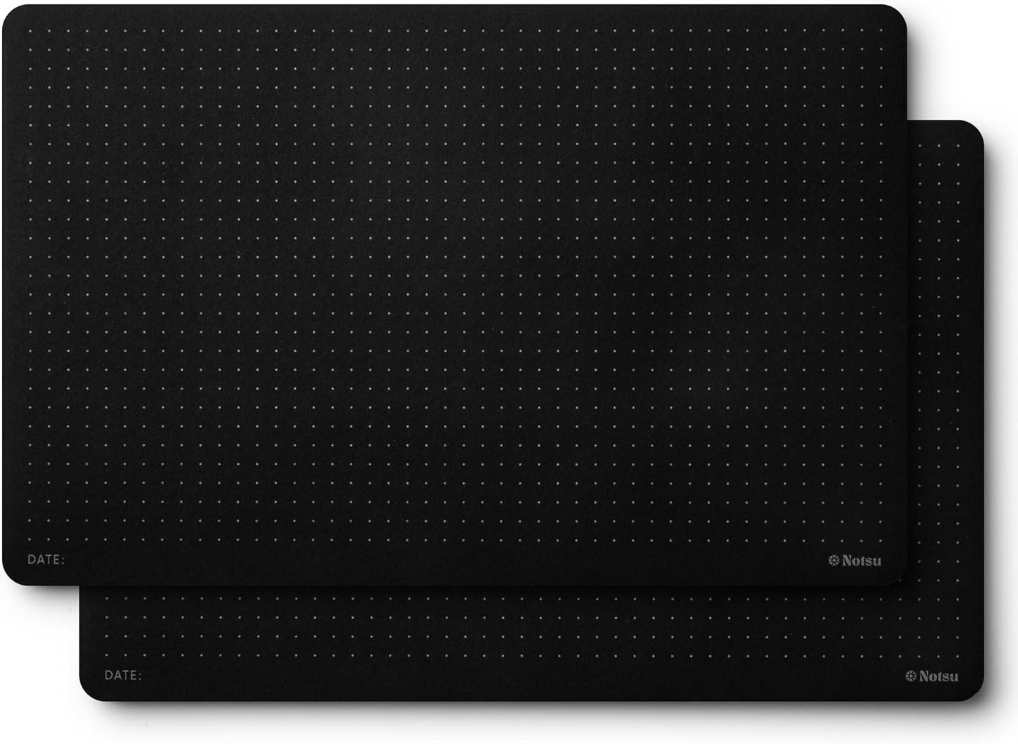 Black Paper Dotted Desk Notepad 2 Pack, 5.5" x 8.5"