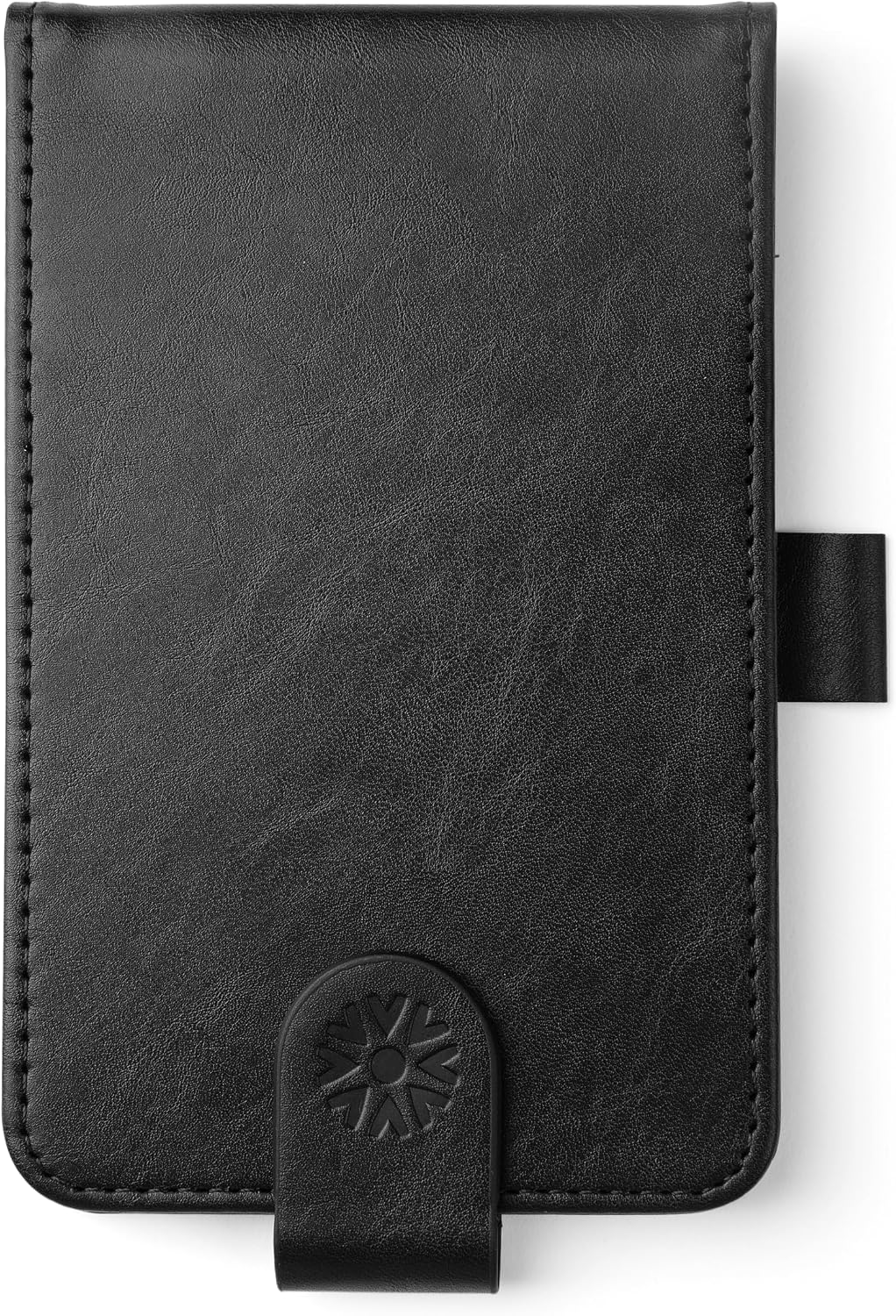 3x5 Pocket Notepad Holder | Black Vegan Leather Mini Notebook Cover