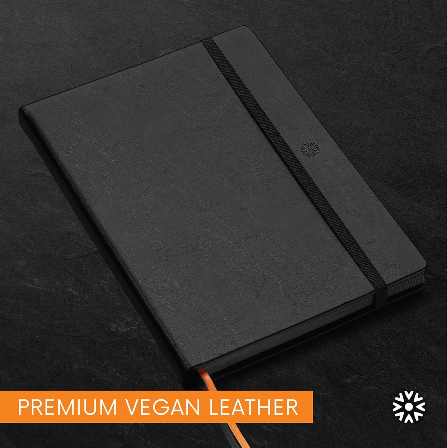 Notsu Black Paper Dotted Journal | B5 Dot Grid Notebook | 160 Pages 150gsm | Vegan Leather