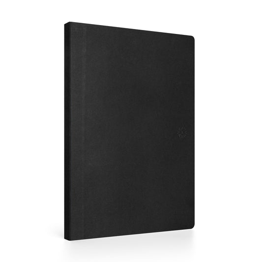 Dot Grid Lay Flat Notebook – Black Cloth Spine | 6" x 8.5" | 120gsm | Smyth Sewn | Notsu