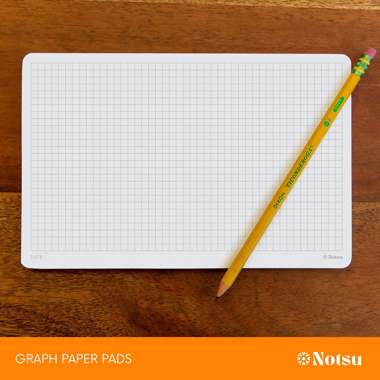 Graph Paper Notepads - 8.5" x 5.5" Quad Ruled Pads (Pack of 2)