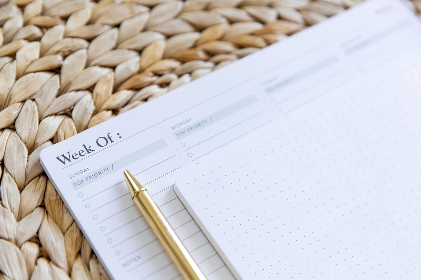 Dot Grid Notepads - 8.5" x 5.5" Planning & Sketching Pads with Chipboard Backing (Pack of 2)