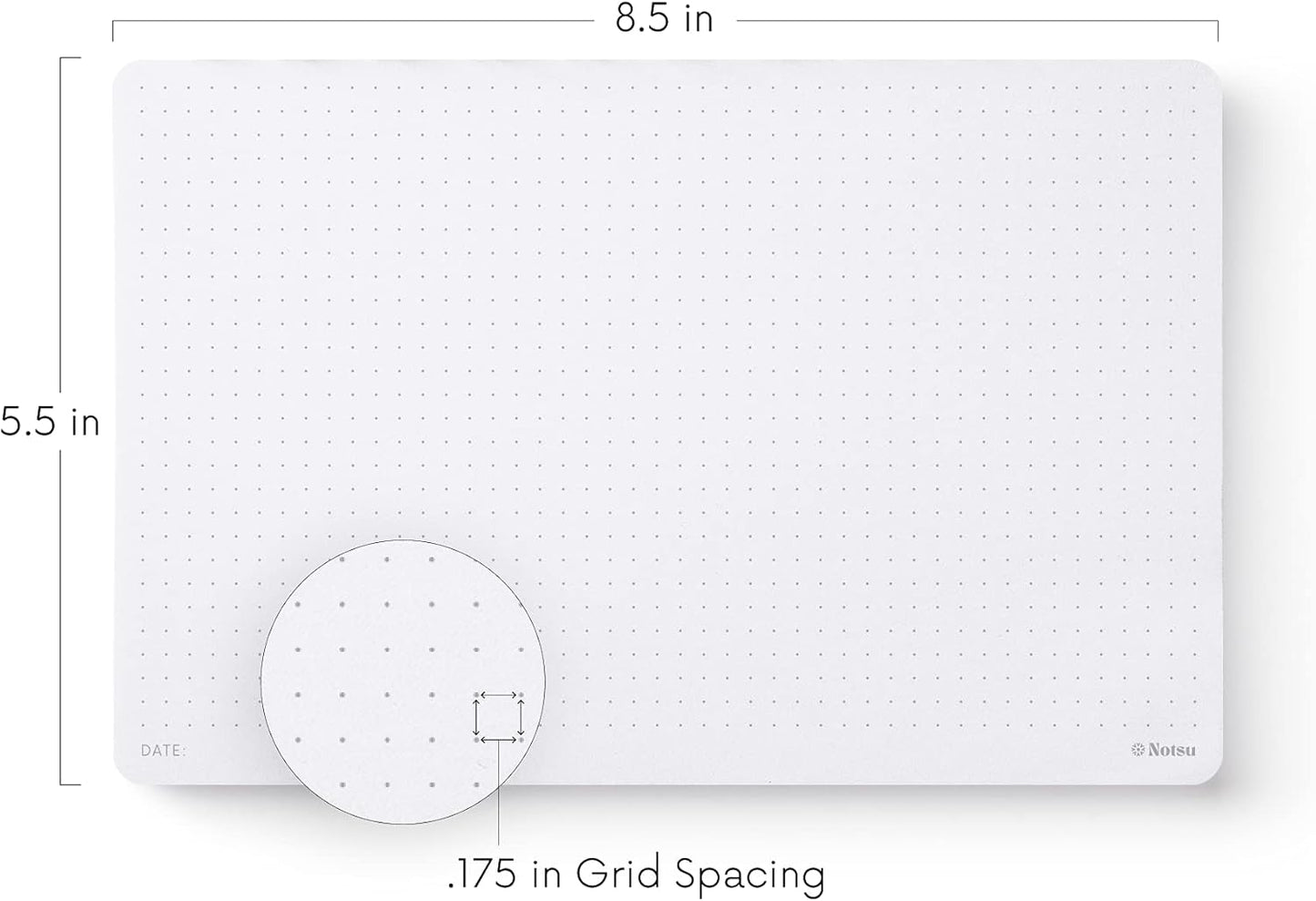 Dot Grid Notepads - 8.5" x 5.5" Planning & Sketching Pads with Chipboard Backing (Pack of 2)