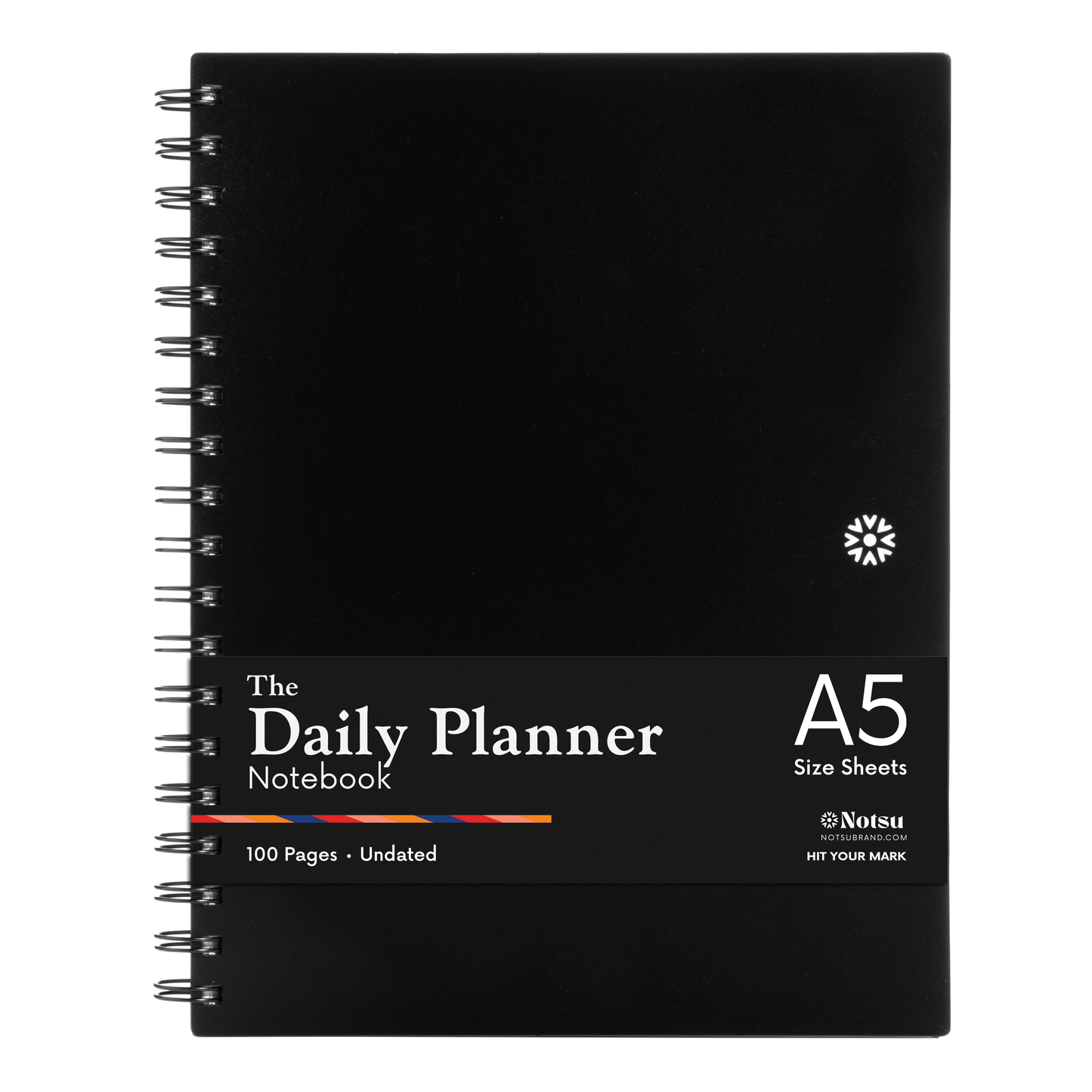 Notsu Undated Daily Planner Notebook A5 | To Do List, Agenda & Dot Grid | 120gsm, 100 Pages