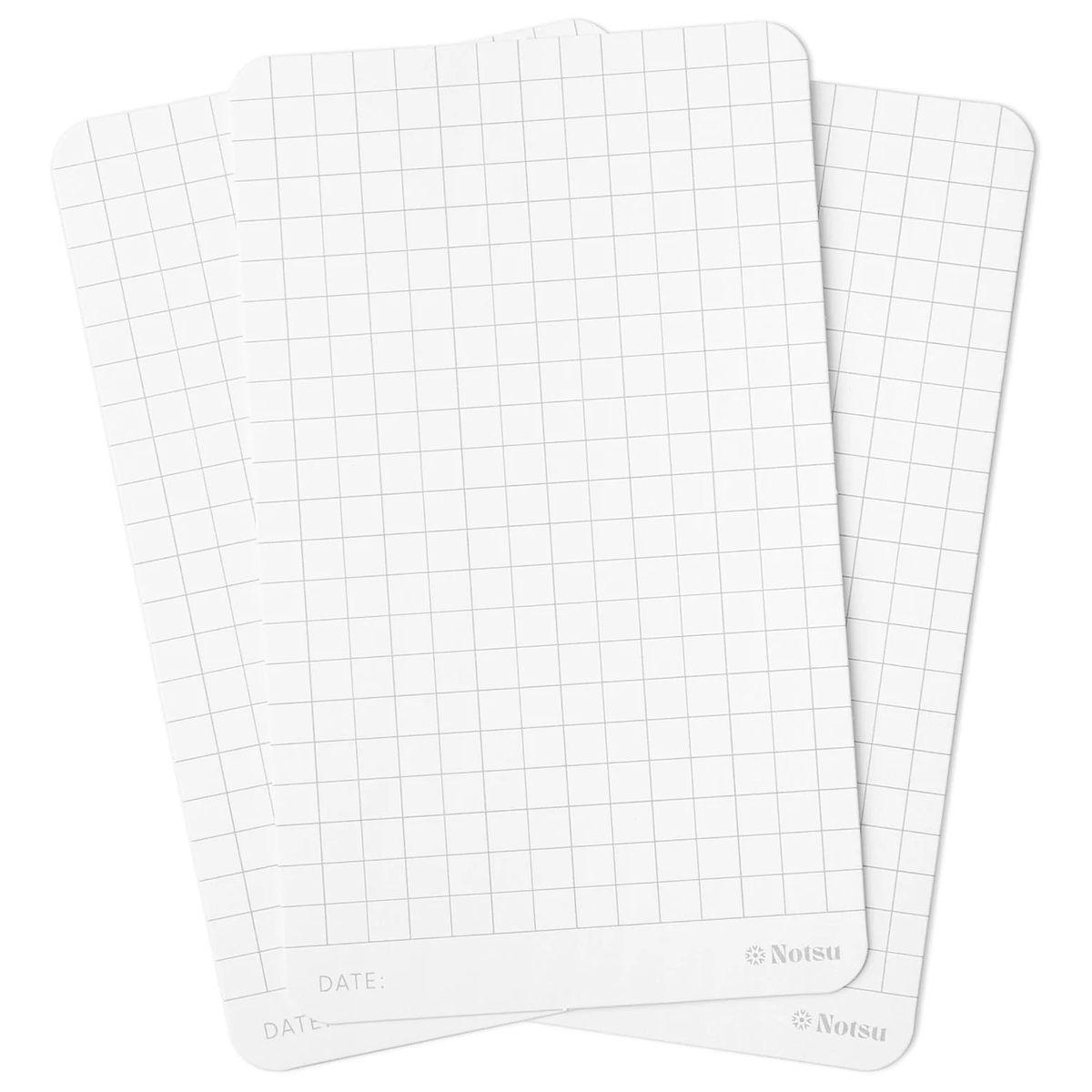 Notsu Graph Grid Index Cards – 3x5 Inch | 350gsm Heavy-Duty Paper, Rounded Corners