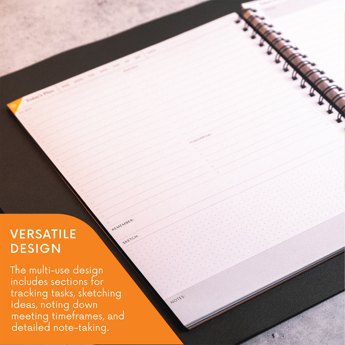 Vegan Leather Undated Daily Planner Notebook | Minimalist Productivity Planner