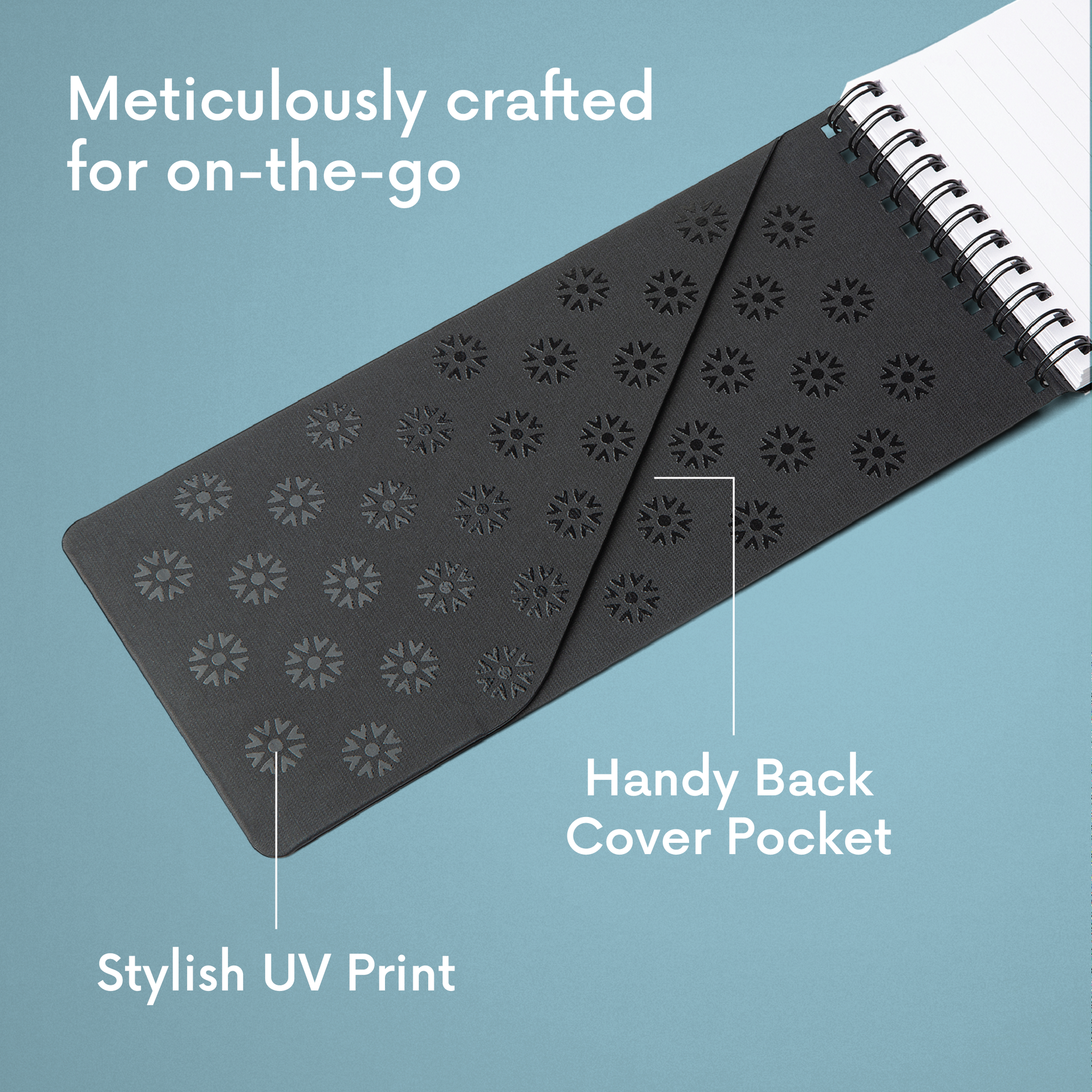 Reporter Notebook - Ruled, 3.5 X 5.5 Inches, Hard Cover Black, 192 Sheets