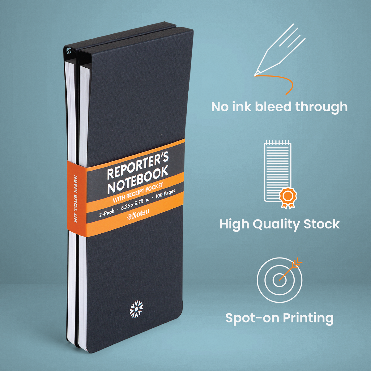 Nitrous Notebook Reporter's Notebook Lined | Pack of 2 | Notsu