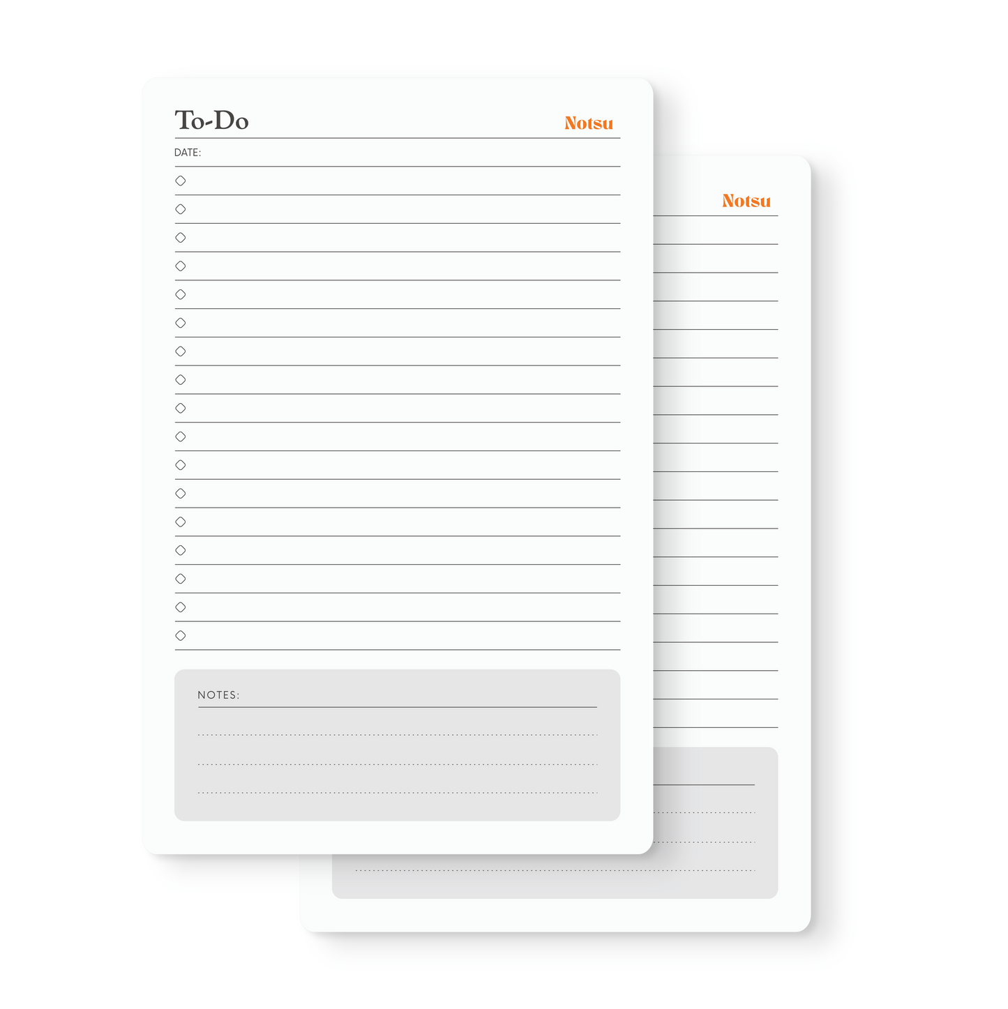 Notsu To-Do List Notepad | 2-Pack | 50 Tear-Off Pages, Daily Planner Pad, 5.5" x 8.5"