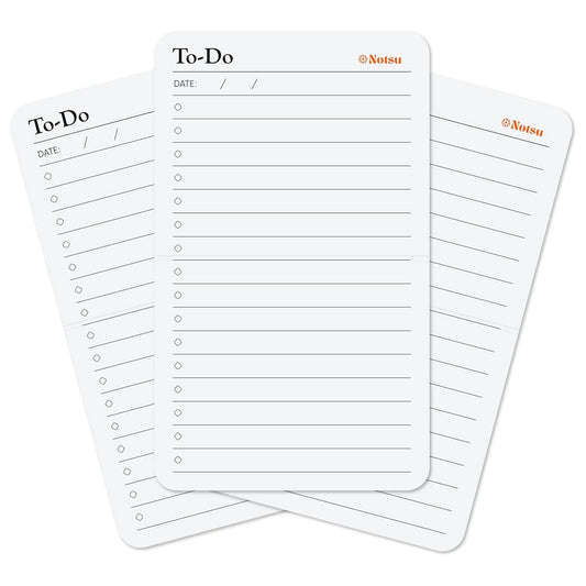 Notsu To Do List Index Cards 3x5 | Foldable Task Planner Notecards with Rounded Corners