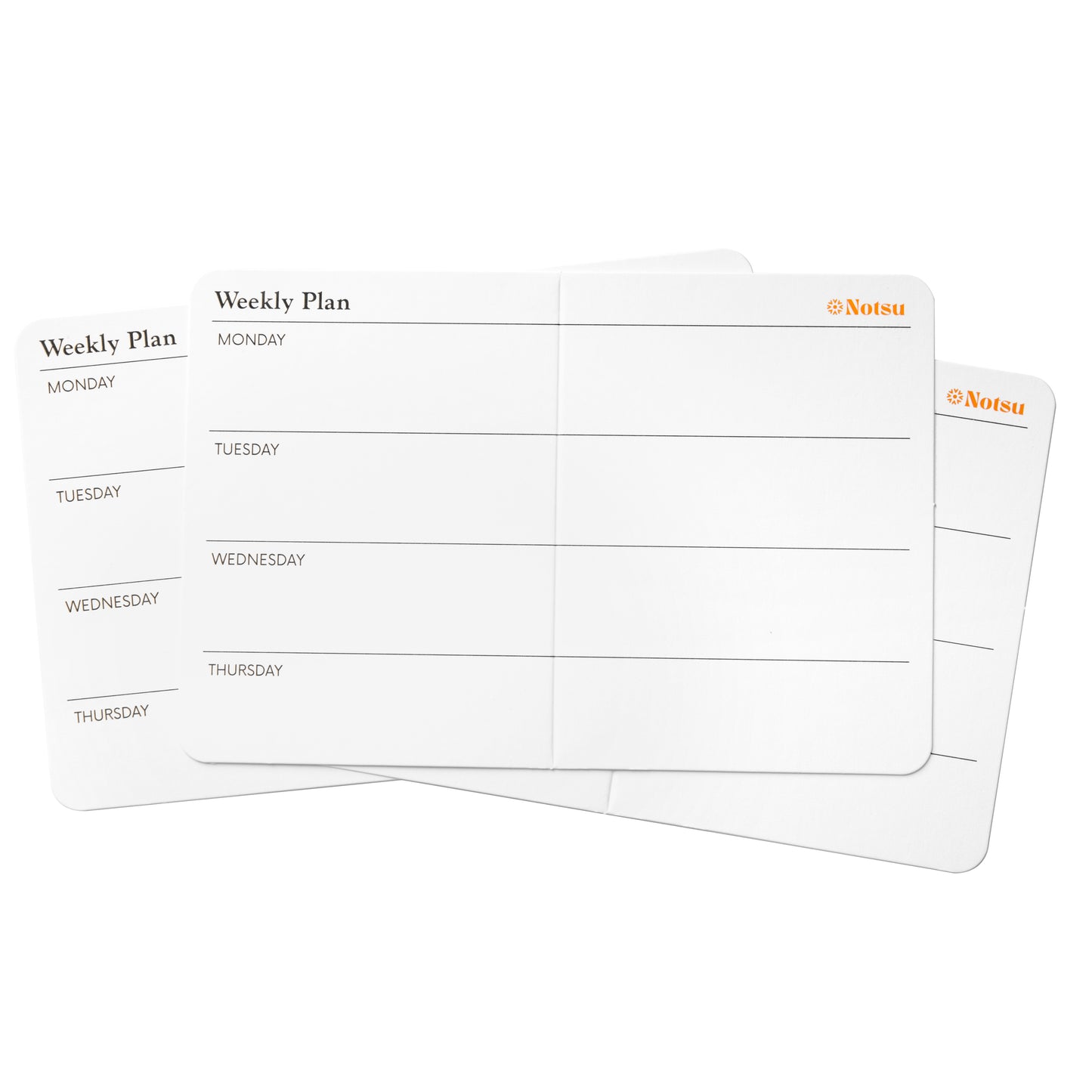 Notsu Weekly Planner Note Cards 3x5 inch | 40 Pocket Foldable Mini Calendar Index Cards | Premium 350gsm Thick Paper