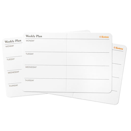 Notsu Weekly Planner Note Cards 3x5 inch | 40 Pocket Foldable Mini Calendar Index Cards | Premium 350gsm Thick Paper