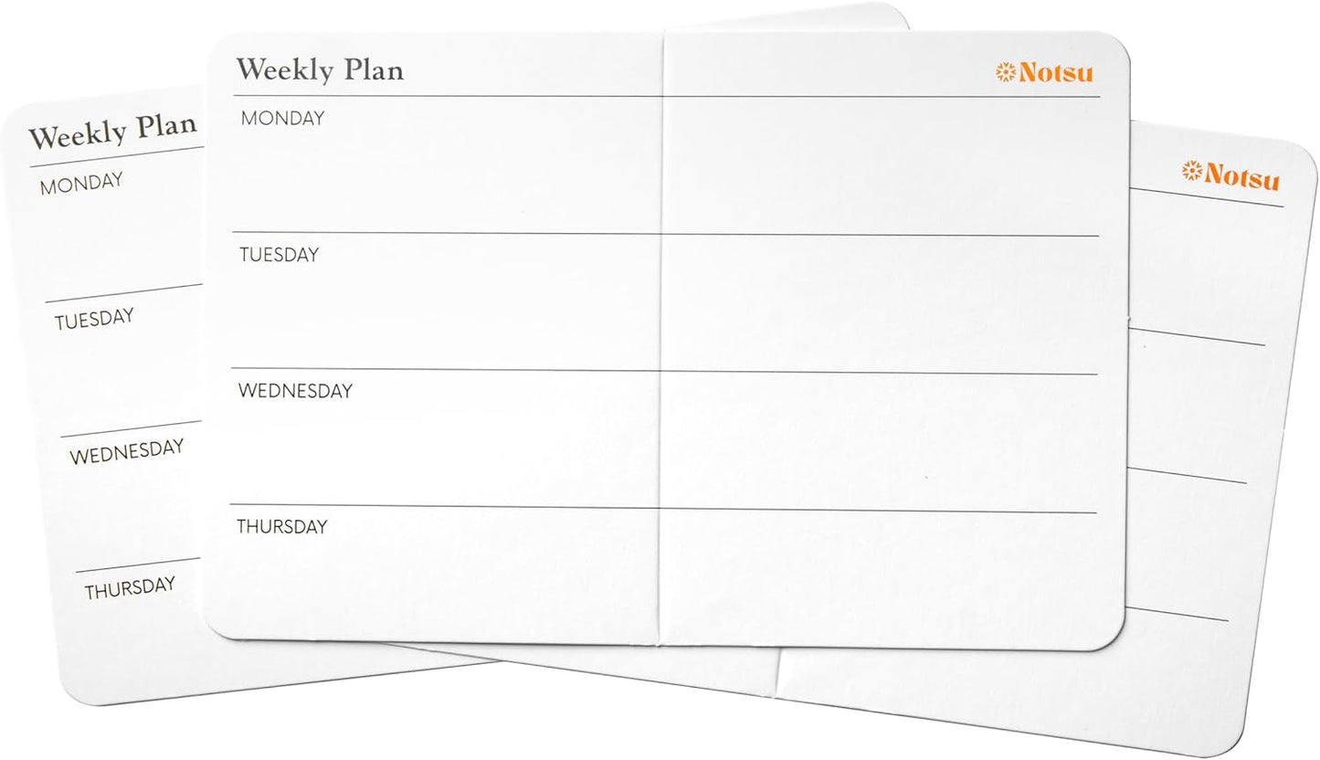 Notsu Weekly Planner Note Cards 4x6 inch | 40 Pocket Foldable Mini Calendar Index Cards | Premium 350gsm Thick Paper