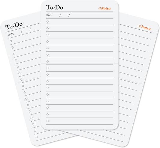 Notsu To Do List Index Cards 3x5 | Foldable Task Planner Notecards with Rounded Corners