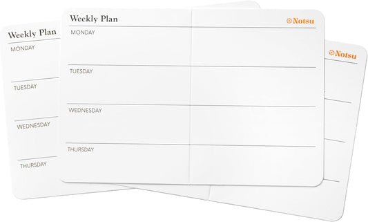 Notsu Weekly Planner Note Cards 3x5 inch | 40 Pocket Foldable Mini Calendar Index Cards | Premium 350gsm Thick Paper