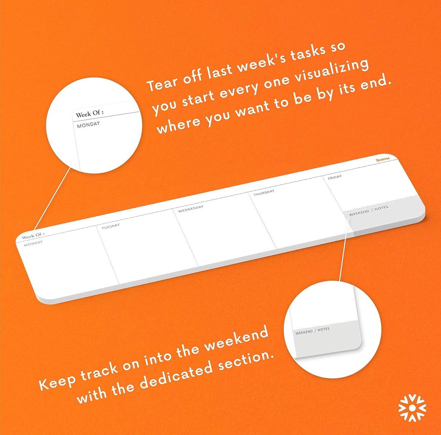 Weekly Planning Pad Lite - 50 Pages | Compact Desk Planner for Productivity