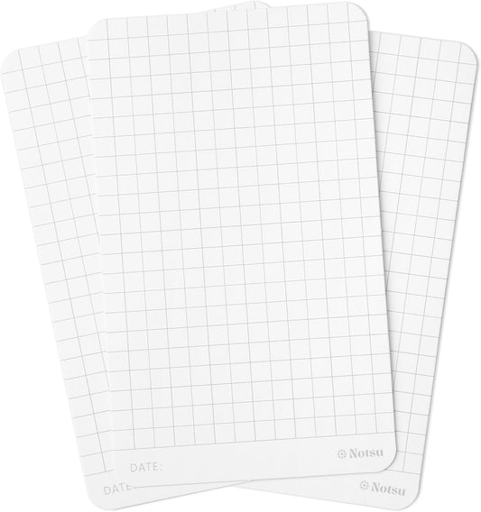 Notsu Graph Grid Index Cards 3x5 inch | 40-Count | 350gsm Heavy Duty Note Cards with Rounded Corners