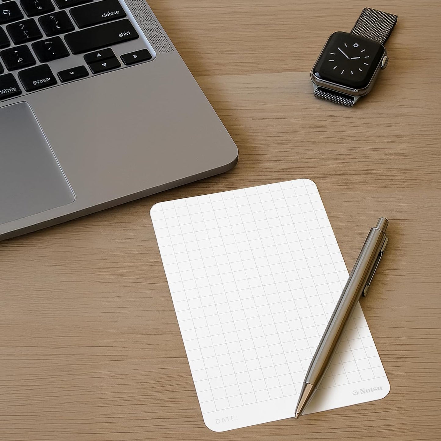 Notsu Graph Grid Index Cards 3x5 inch | 40-Count | 350gsm Heavy Duty Note Cards with Rounded Corners