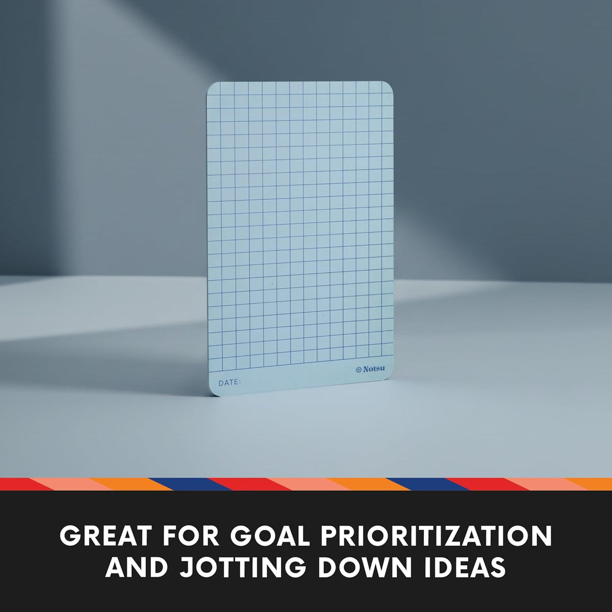 Notsu Graph Grid Note Cards 3x5 | 40-Count | 350gsm Pastel Color Index Cards with Rounded Corners