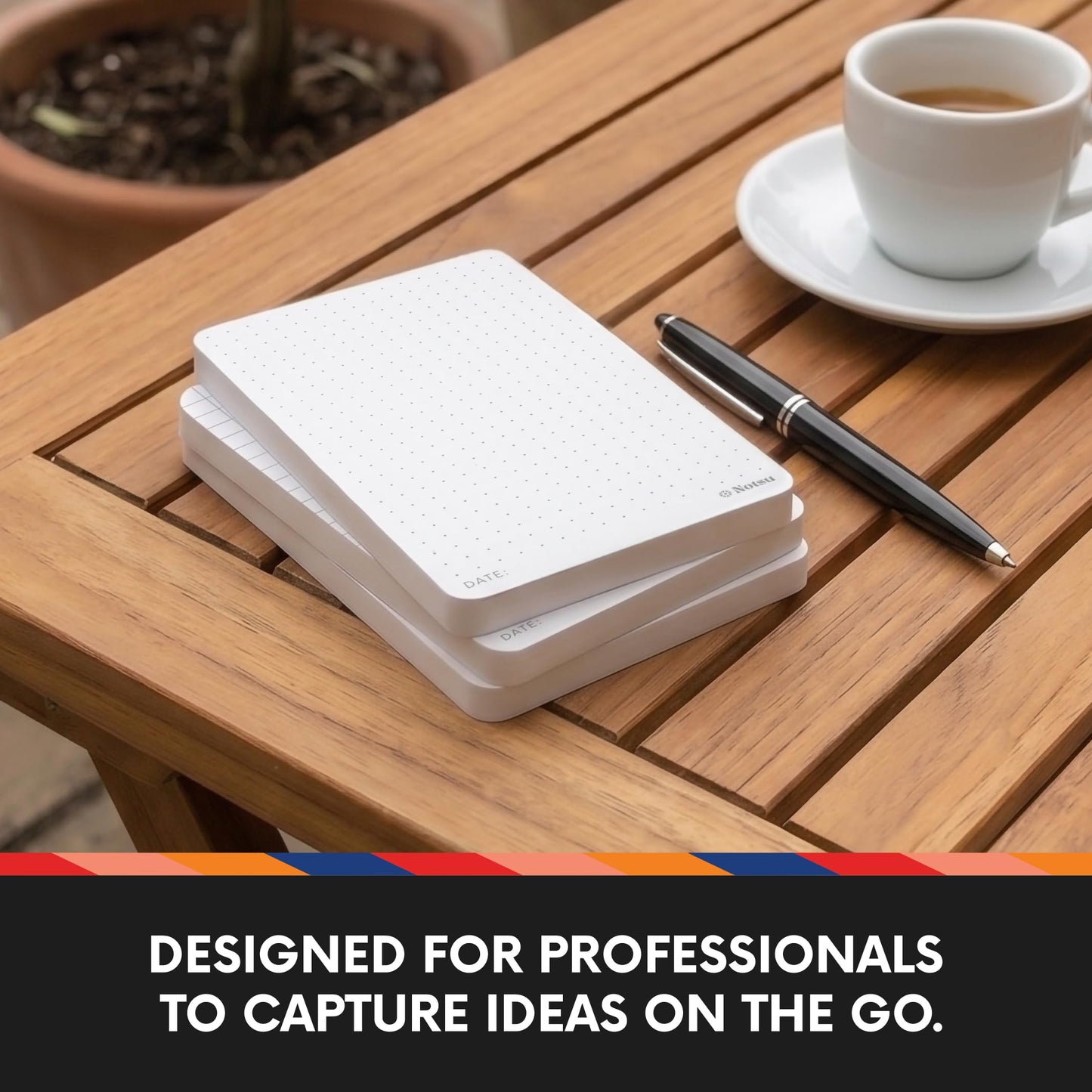 Notsu Assorted 3x5 Notepad Refills (3 Pack) | Mixed Dot Grid, Graph, Checklist Pocket Note Pads | 120gsm Heavyweight Paper | 60 Writing Pages Per Pad | Seamless Header-Free