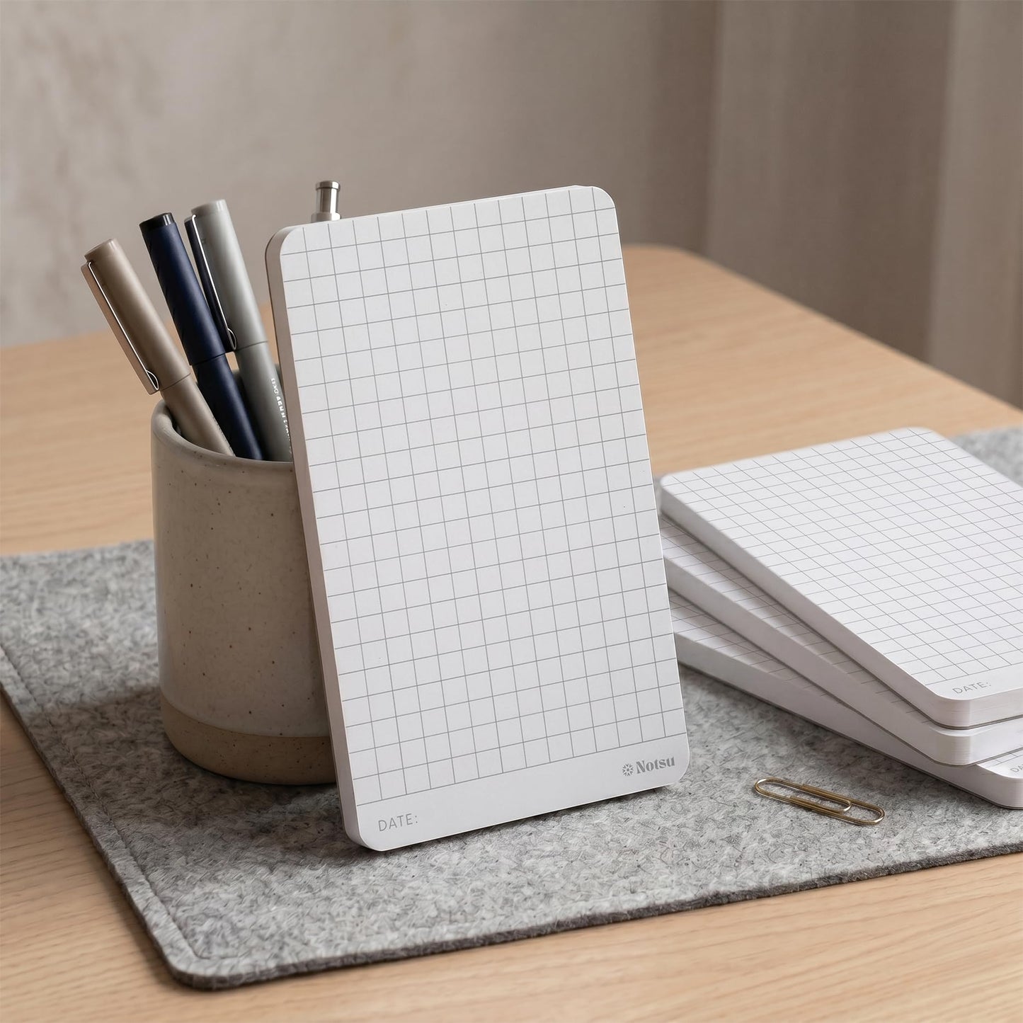 Notsu Assorted 3x5 Notepad Refills (3 Pack) | Mixed Dot Grid, Graph, Checklist Pocket Note Pads | 120gsm Heavyweight Paper | 60 Writing Pages Per Pad | Seamless Header-Free