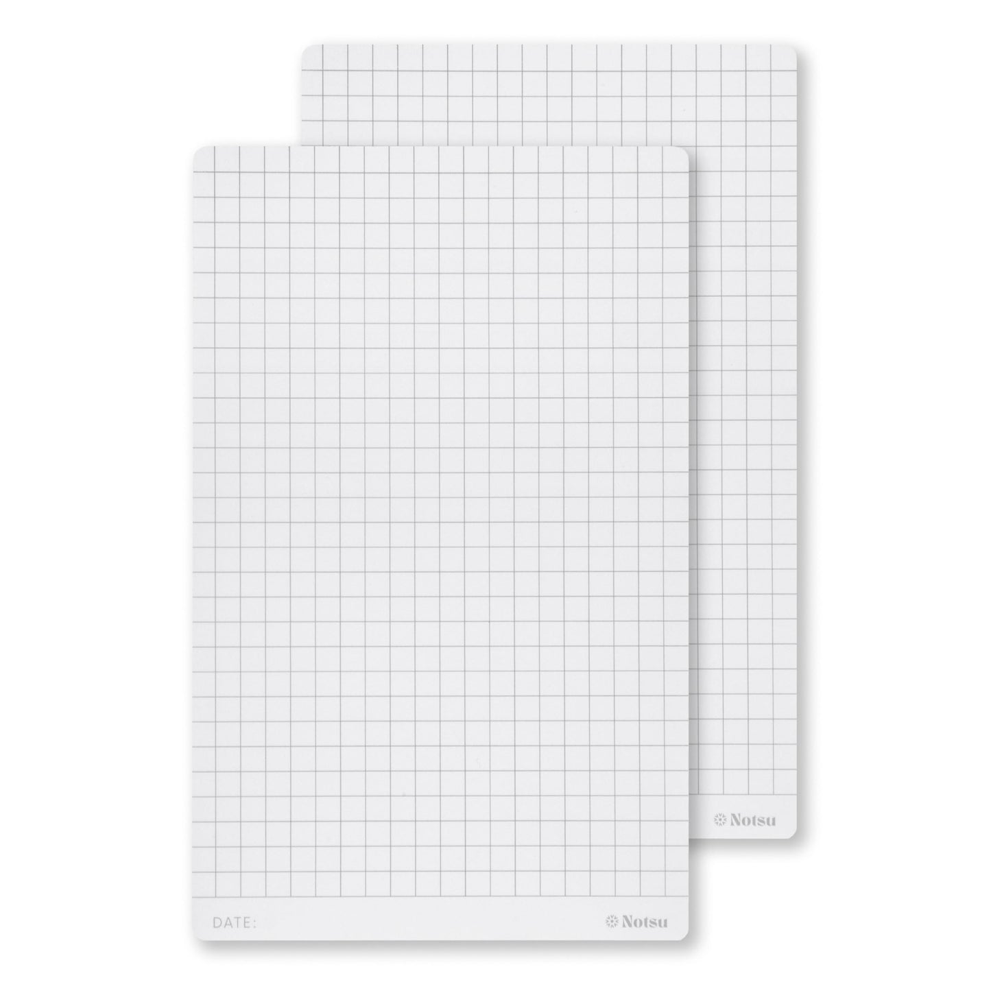 Notsu Graph Grid Small Desk Notepad 2 Pack | Minimalist Graphing Memo Note Pads | Premium Thick 120gsm Paper, 50 Double Sided Pad Sheets, 3.9" x 6.3"