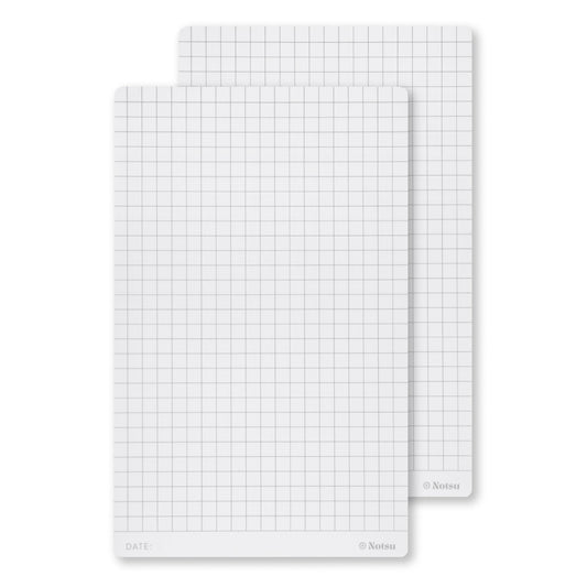 Notsu Graph Grid Desk Notepad 2 Pack | 120gsm Memo Note Pads | 50 Double-Sided Sheets, 3.9" x 6.3"