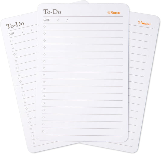 Notsu To Do List Grid Index Cards 4x6 | 40 Task Planner Foldable Vertical Notecards with Rounded Corners