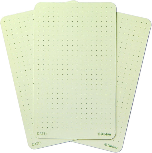 Notsu Dotted Note Cards 3x5 inch – Green | 40 ct, 350gsm, Rounded Corners