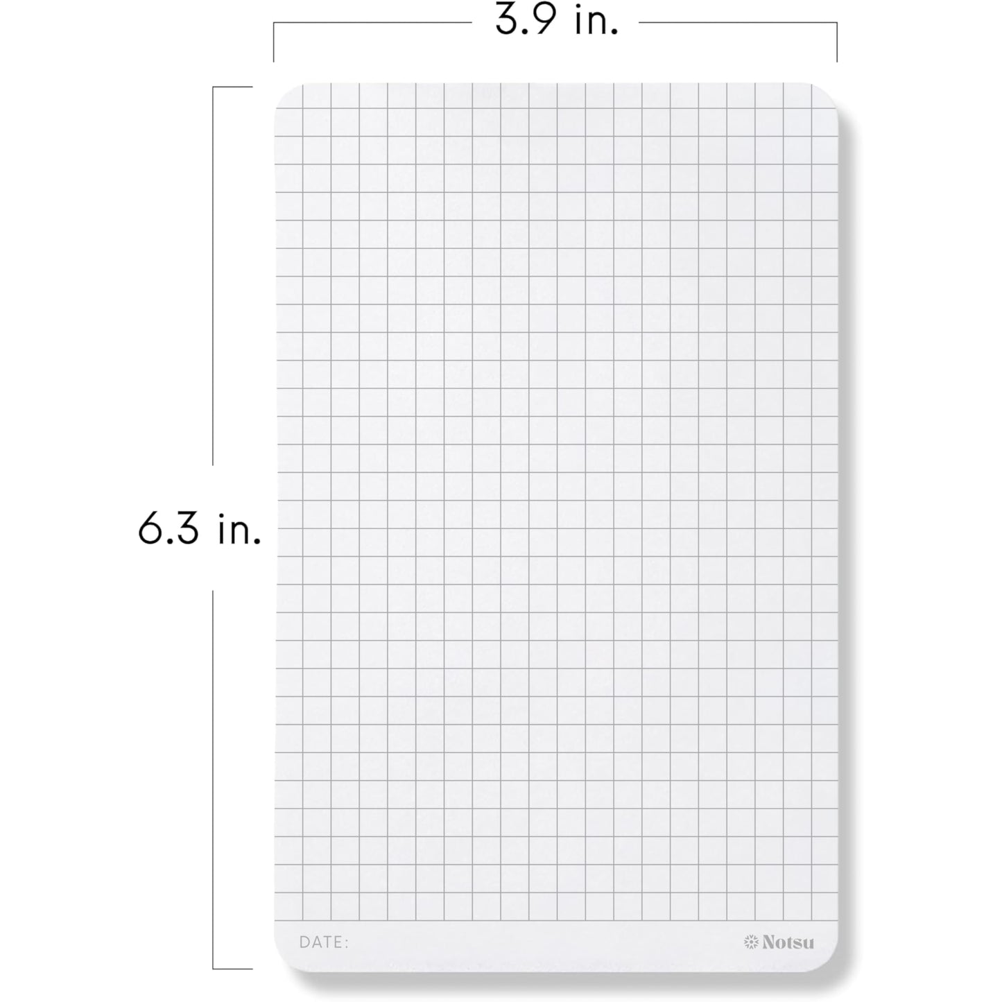 Notsu Graph Grid Small Desk Notepad 2 Pack | Minimalist Graphing Memo Note Pads | Premium Thick 120gsm Paper, 50 Double Sided Pad Sheets, 3.9" x 6.3"