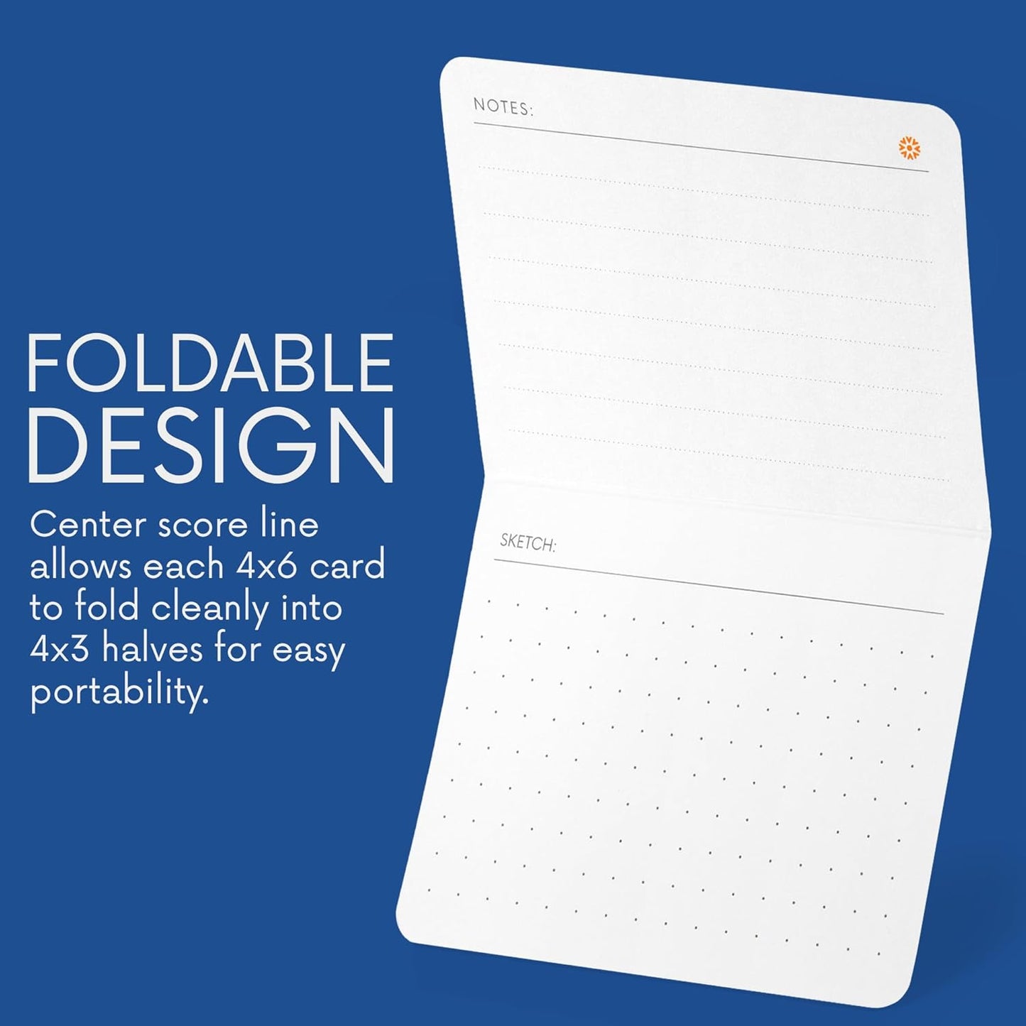 Notsu To Do List Grid Index Cards 4x6 | 40 Task Planner Foldable Vertical Notecards with Rounded Corners