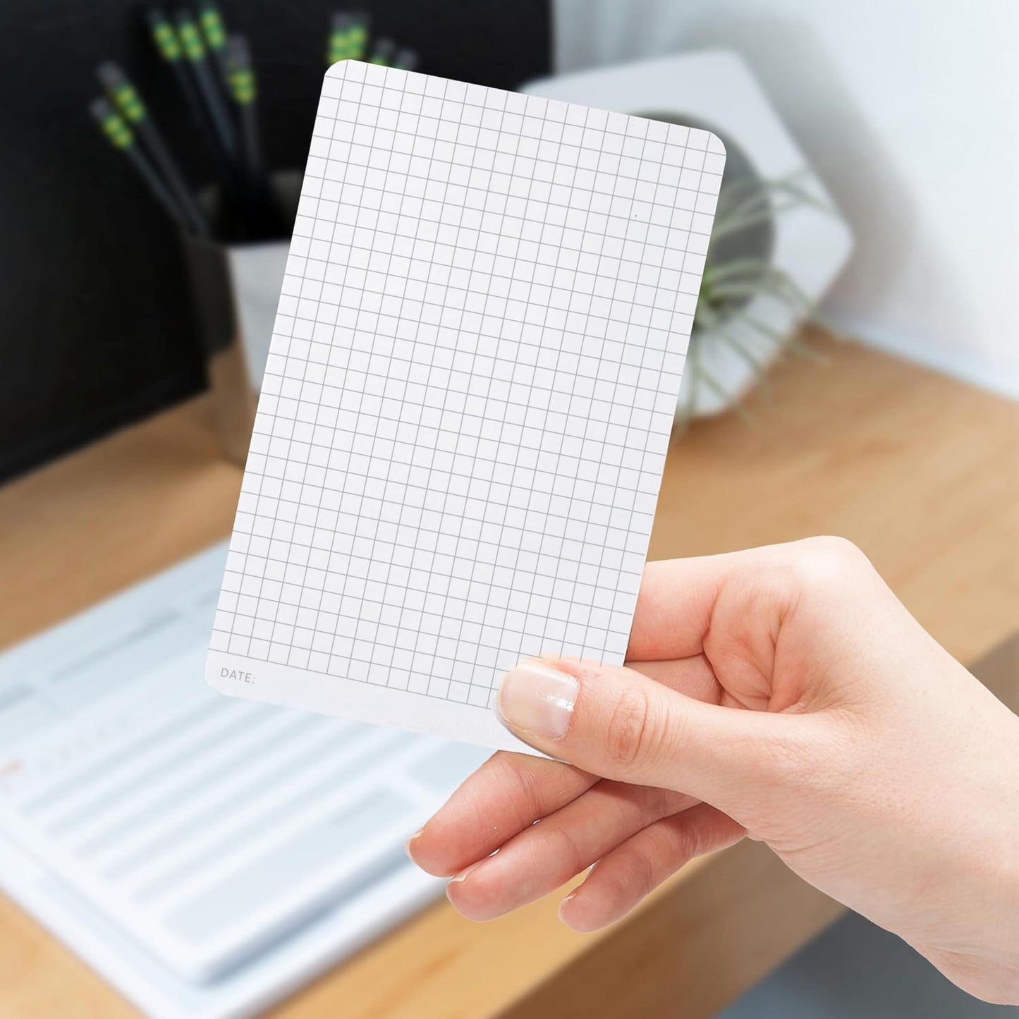 Notsu Graph Grid Small Desk Notepad 2 Pack | Minimalist Graphing Memo Note Pads | Premium Thick 120gsm Paper, 50 Double Sided Pad Sheets, 3.9" x 6.3"