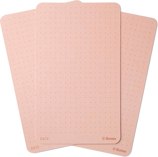 Notsu Dotted Colored Note Cards 3x5 inch, 40 ct | Orange Bullet Dot Grid Vertical Color Index Cards with Rounded Corners, Premium Thick Paper 350 gsm